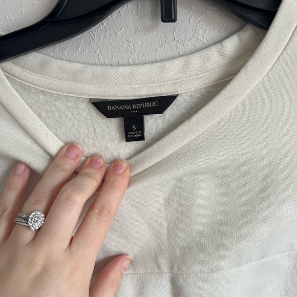 Banana Republic Cream Sweatshirt Women S Boho Work Career Business Preppy - Picture 2 of 4